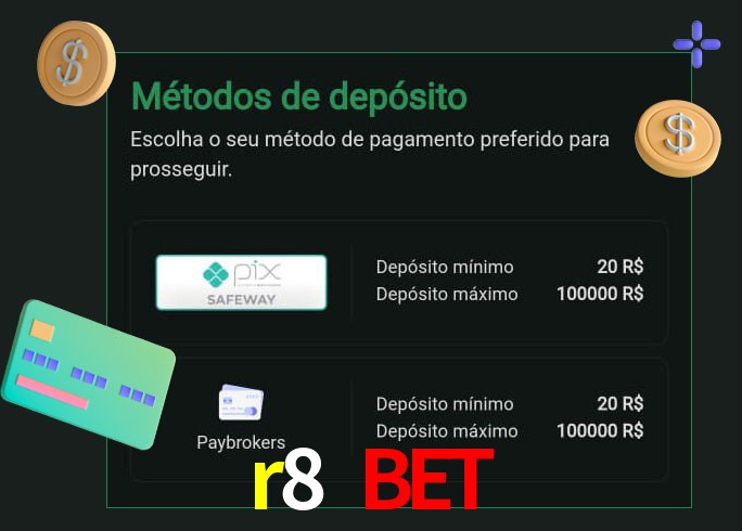 O cassino r8 bet oferece uma grande variedade de métodos de pagamento